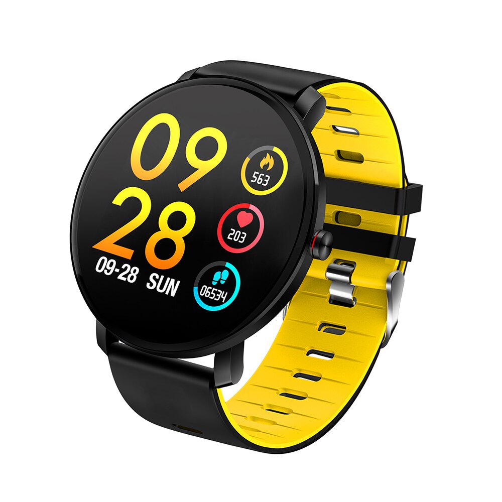 SENBONO K9 Smart Uhr Männer 1,30 "IP68 Wasserdichte Bluetooth 4,0 Fitness Armband Tracker Pedometer Herz Rate Monitor Smartwatch: Gelb