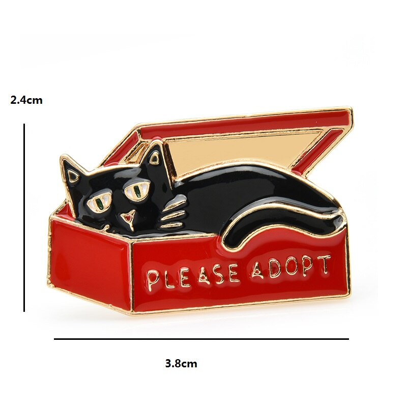 Wuli & bebê esmalte caixa de presente gato broches para animal de estimação feminino festa causal broche pins presentes