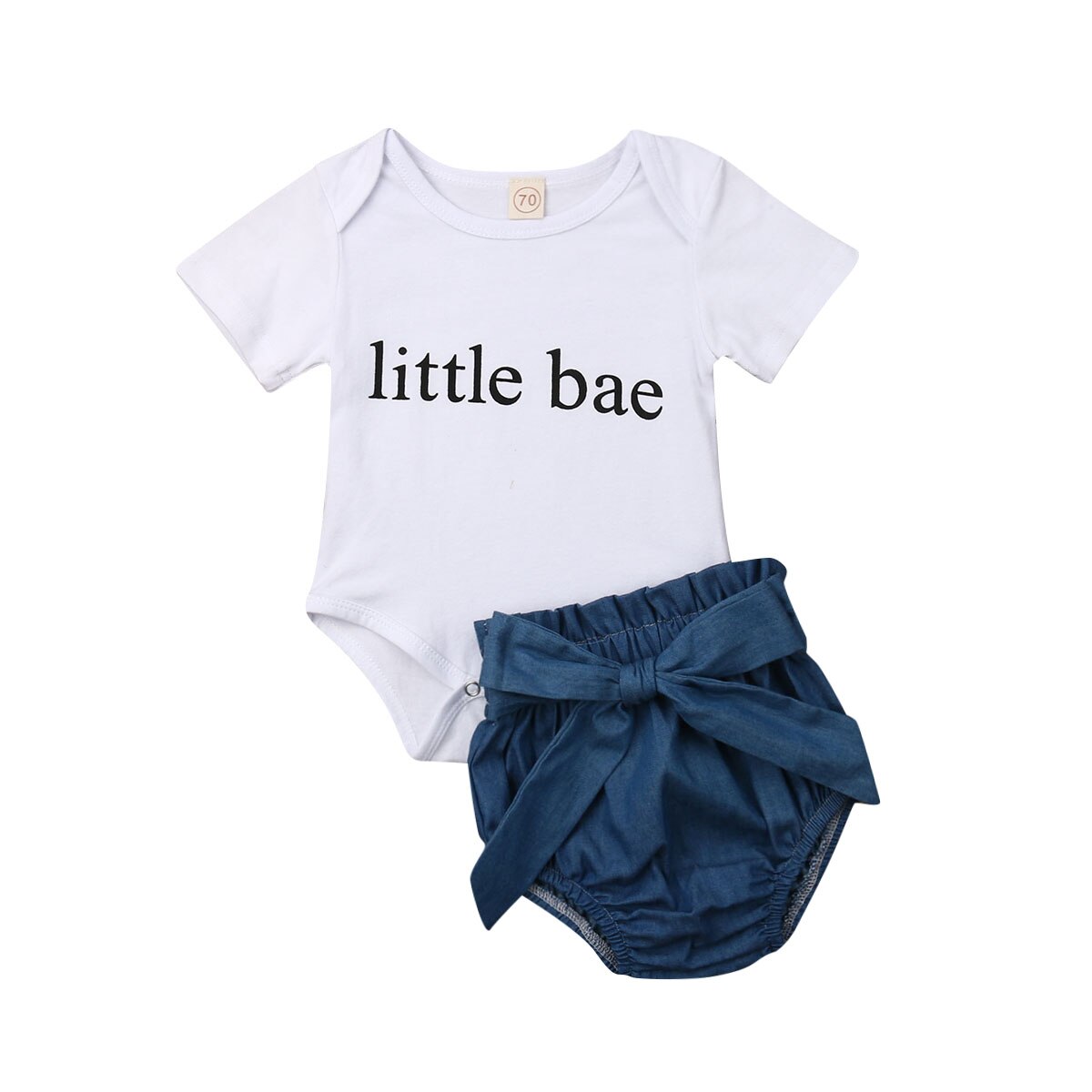 Baby Zomer Kleding Baby Baby Meisje Jongens Kleding Brief Witte Korte Mouwen Romper Denim Shorts Casual Outfit Sets 0 -24 M
