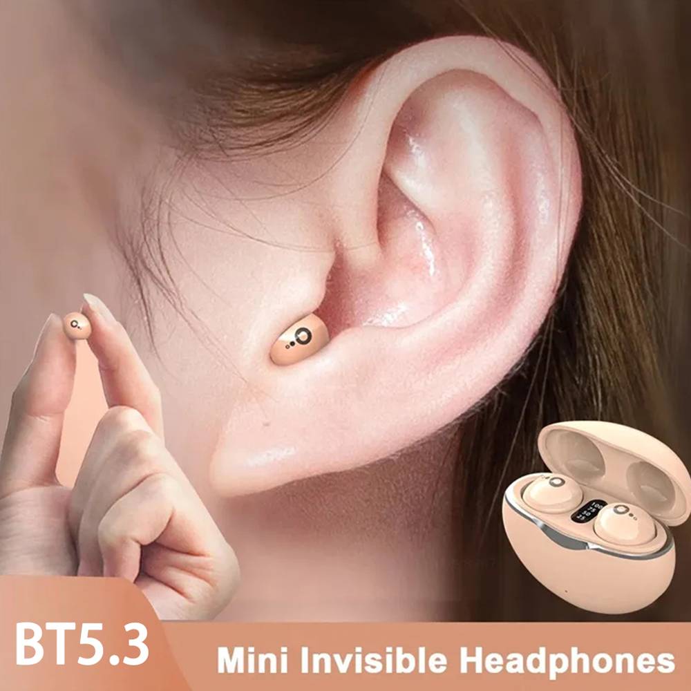 Mini-unsichtbare Kopfhörer Bluetooth 5,3 echte drahtlose in-Ohr-Kopfhörer mit Mikrofon geräusch unterdrückung unsichtbarer Schlaf-Hifi-Klang