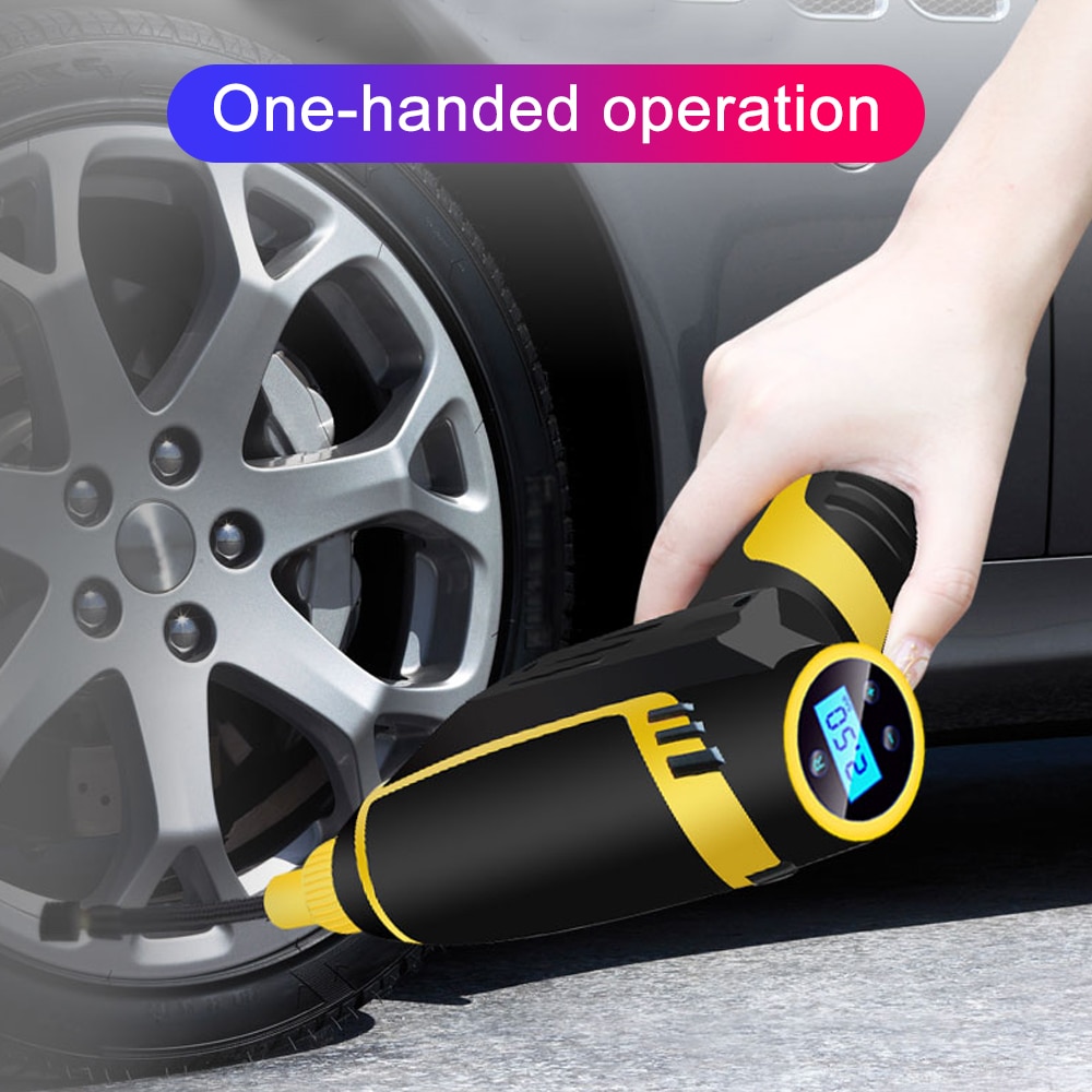 150 PSI 120W Wireless Car Air Compressor Pump Digital LED Smart Car Tire Inflator Handheld USB Rechargeable Inflatable Pump