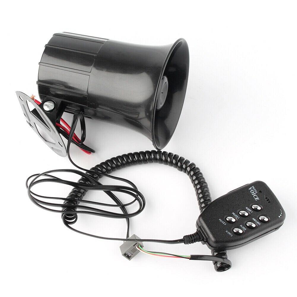 Car Warning Alarm Fire Siren Horn PA Speaker MIC System 6 Sound Loud Louder 100W NJ88