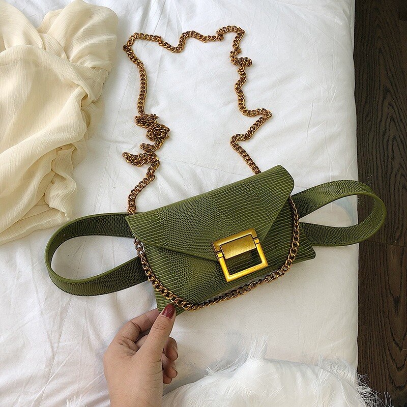 Dames borsttas met stenen patroon, mini-tas van pu-leer, handtas met ketting en schoudertas