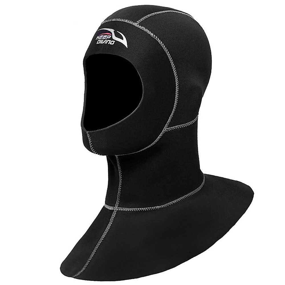 Gorro de natación de neopreno de 3mm para adultos, traje de baño térmico, gorra elástica alta, equipo de navegación para Rafting: Gris claro / XL