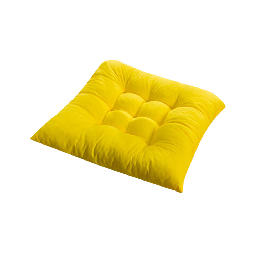 Zachte dikke kussen stoelkussen effen kleur gebonden touw stoelkussen eetkamer keuken kantoor huisdecoratie stoelkussen decoratie: Geel