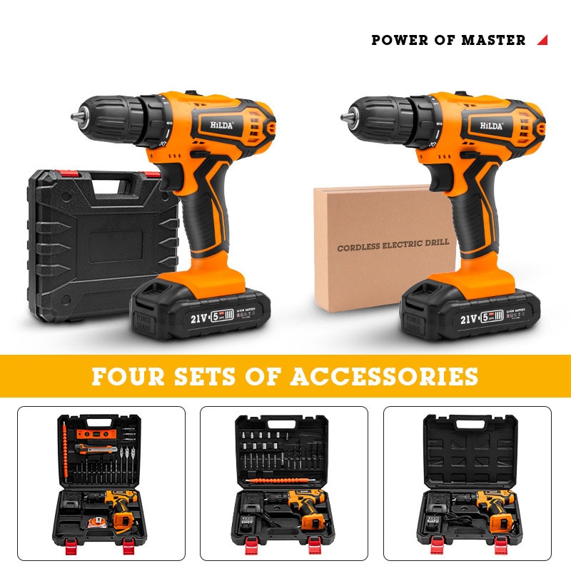 Mini 2V 16V 20V Wireless Power Driver Drill Driver Screwdriver Electric Screwdriver Set DC Lithium-Ion Battery Electrical Tools