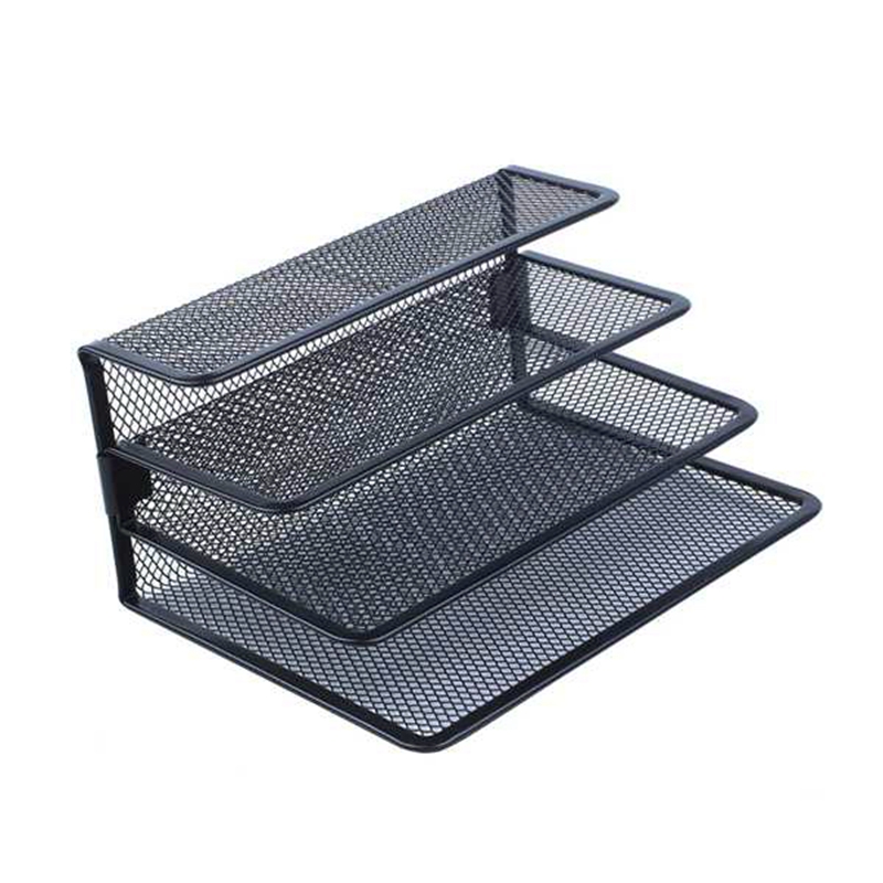 Desk Mail Organizer, 2 Pack Office Small Letter Sorter Desktop File Organizer Metal Mesh With 3 Vertical Upright Compartments