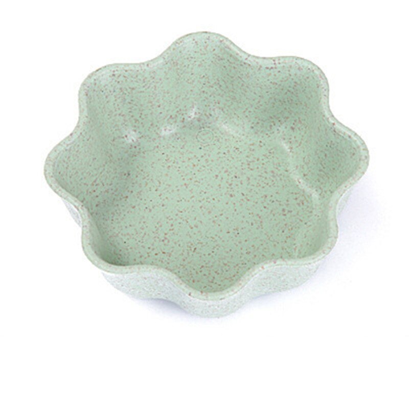 Seasoning Dish Flower Heart Round Shape Snack Plate for Sugar, Soy Sauce, Vinegar and Almost All Kinds of Seasoning Pink Flower: flower green