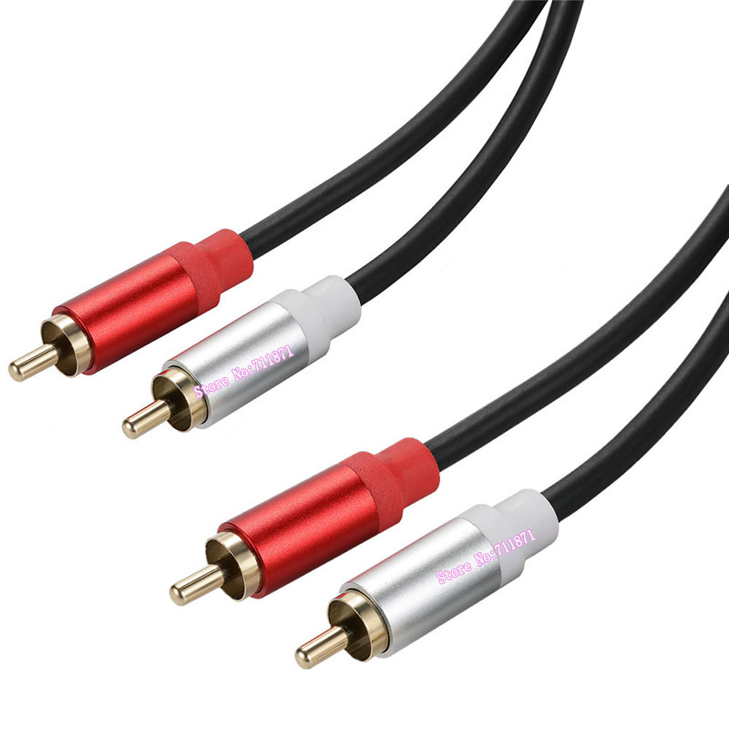 Double RCA Audio Video Cable Line Gold Plated Metal Shell Two 2 RCA Male to Double RCA Male Video Audio Cord Wire For TV SPeaker