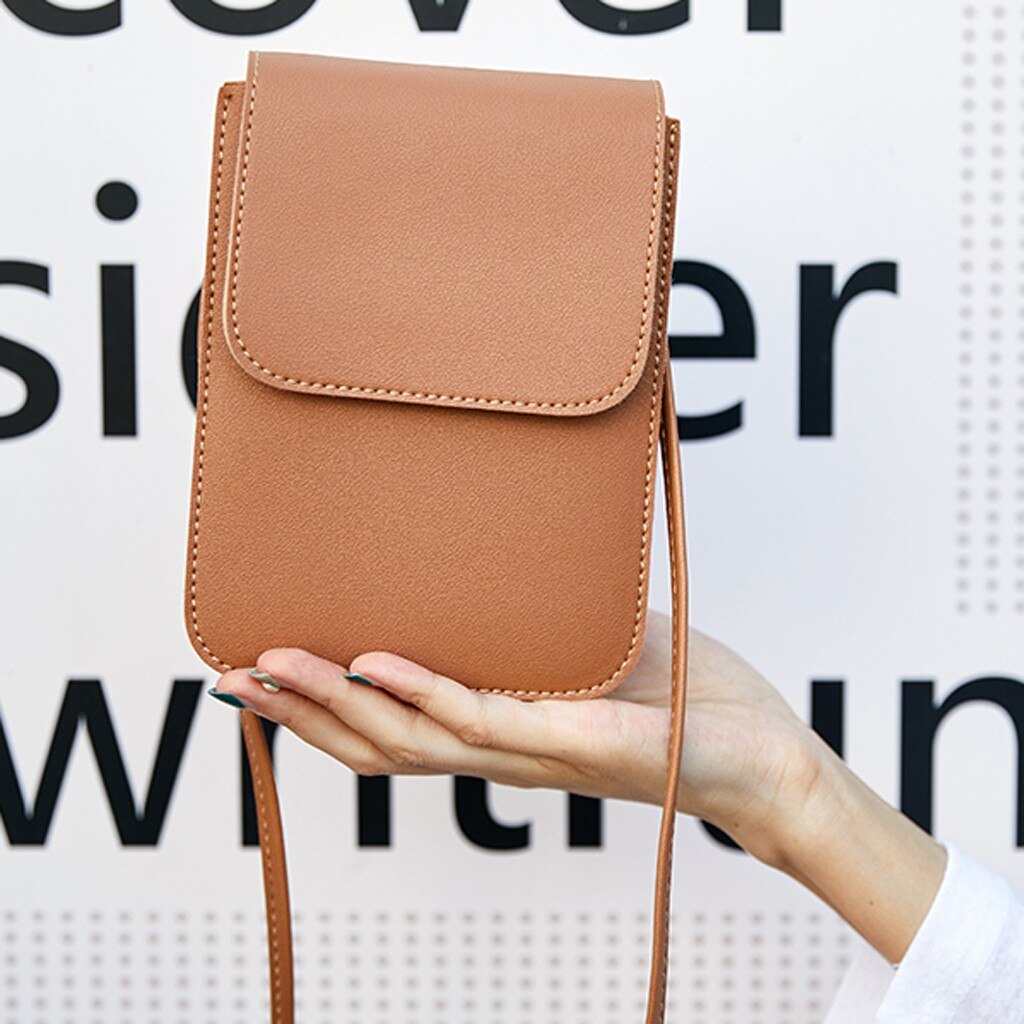 Kvinder farverig lille mobiltelefontaske pu skulder- og messenger tasker dame mini cross-body tasker firkantede tasker clutch #tip