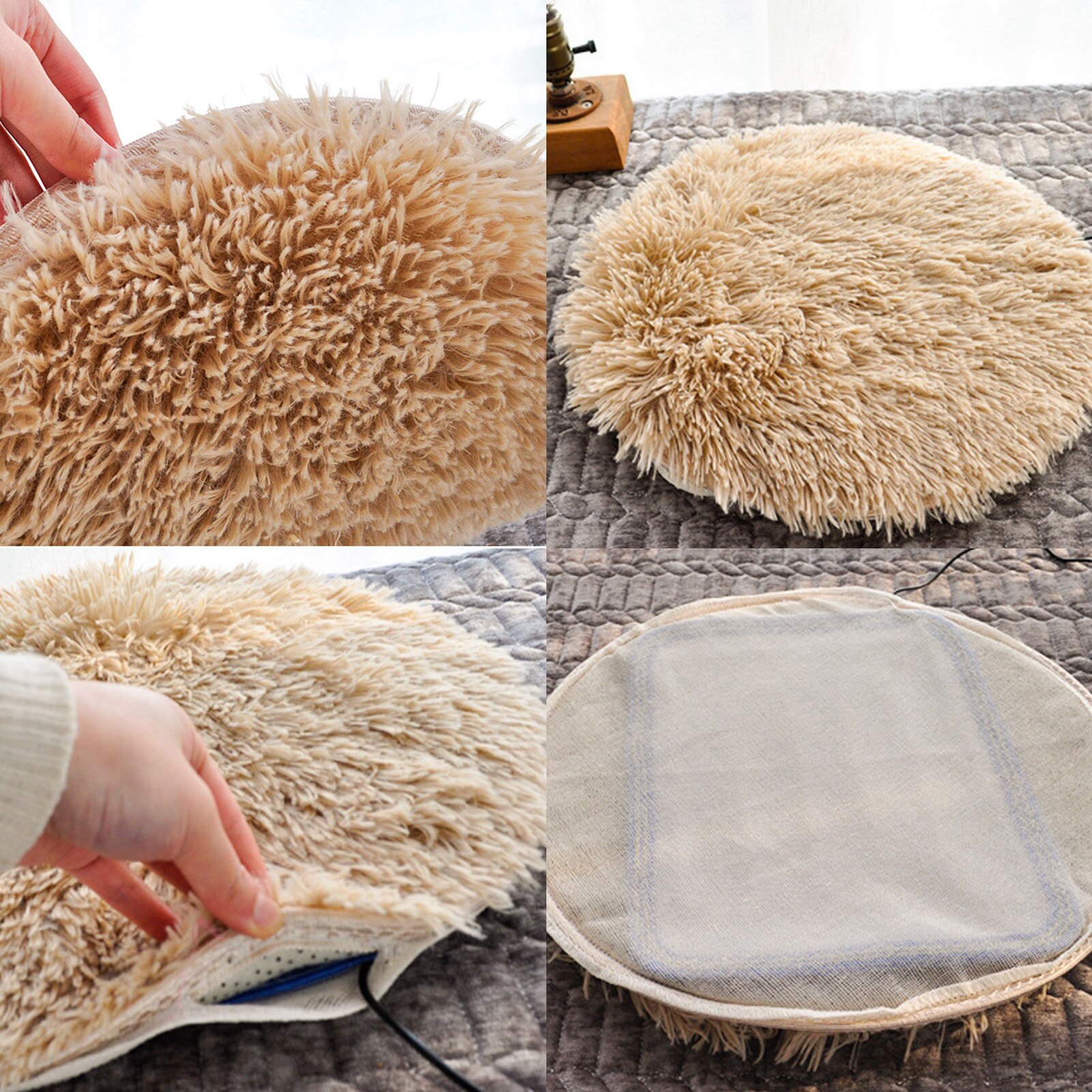 Alfombrilla de felpa con calefacción para perros, manta eléctrica con Usb, temperatura constante, calentador portátil para cachorros, cojín para dormir en invierno
