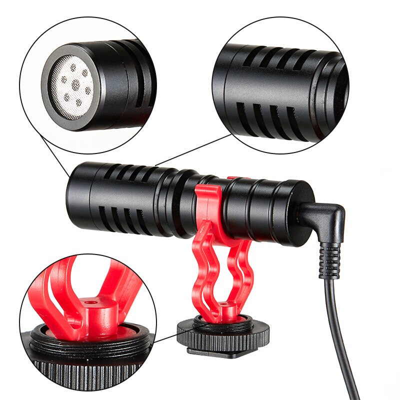 Condenser Microphone Camera Video Record Video Micro Mini Mic for Studio PC Phone With Stand