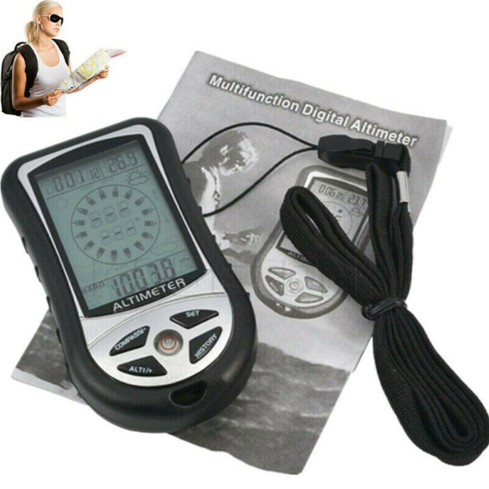 8-in-1 Digital Altimeter Barometer With Weather Forecast - Handheld Outdoor Adventure Tool