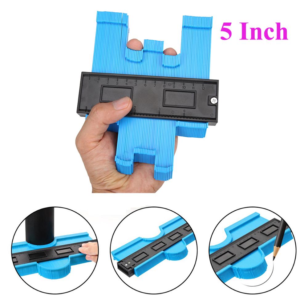 5/6/10Inch Profile Measuring Tools Deep Duplicator Tiling Laminate Woodworking Irregular Plastic Gauge Contour Gauge Ruled: 5 inch Blue
