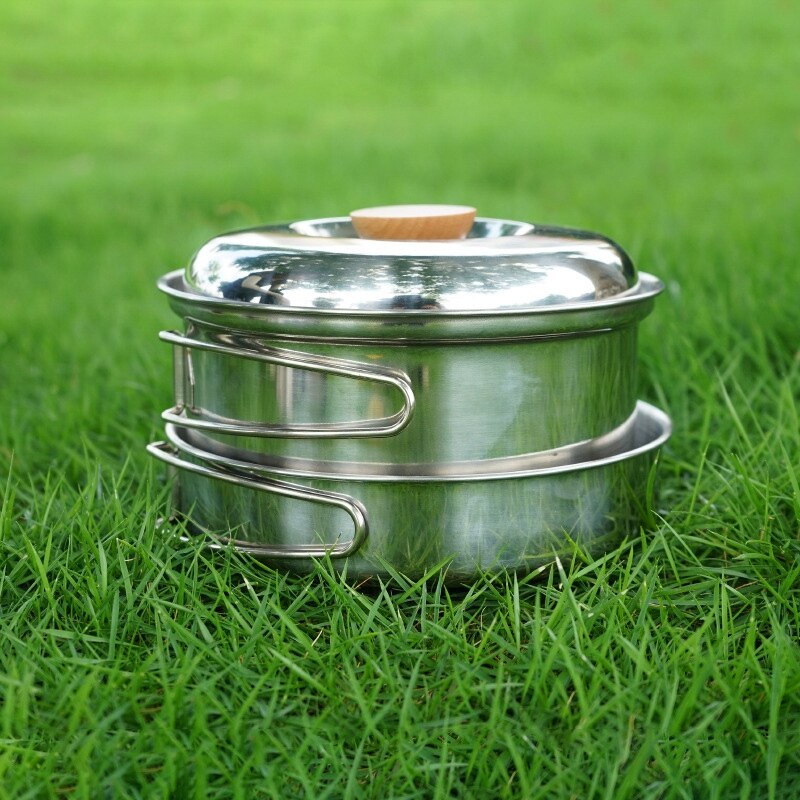 Outdoor Kookgerei Camping Pot Vouwen Servies Cup Met Deksel Opvouwbare Handvat Toerisme Servies