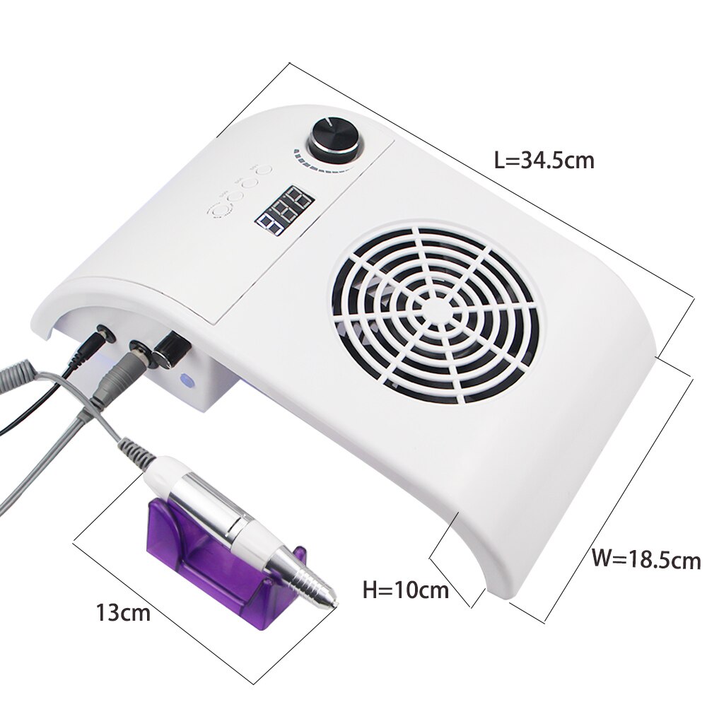 Aspirador de pó elétrico profissional, 140w, produto com função de 80w, uv, led, 60w, broca, pedicure, equipamento para limpeza de unhas