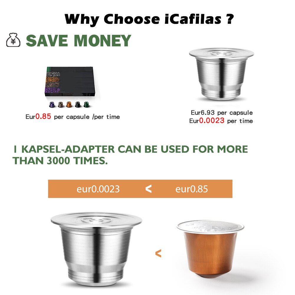 Eco Friendly Packing Box Refillable Capsule For Nespresso Reusable Satinless Steel Crema Maker Reusable Pod