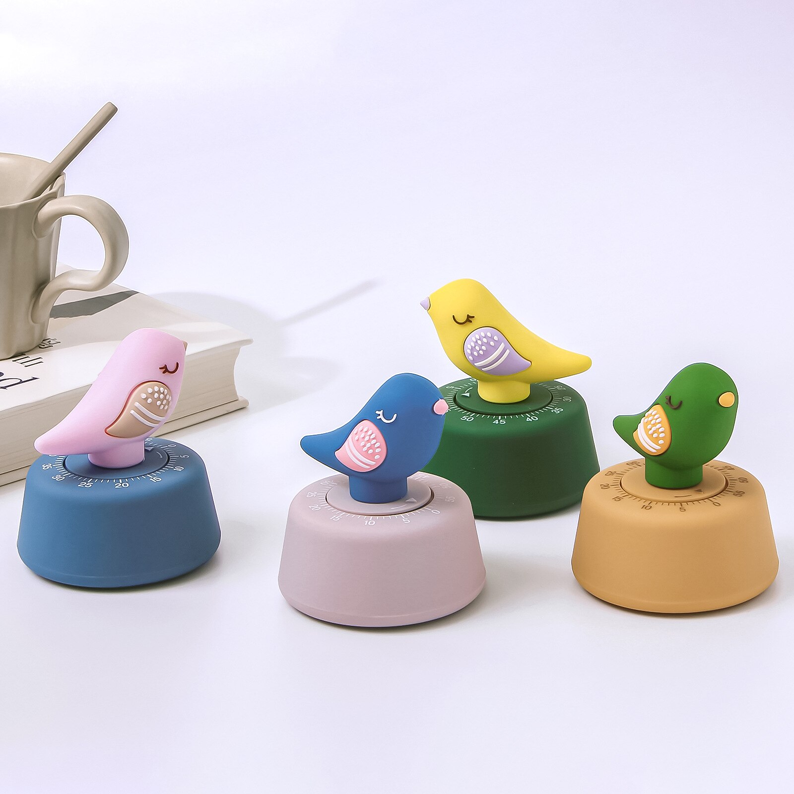 Temporizador de pájaro bonito, herramienta de cuenta atrás para correr, para aprendizaje, cocina, ccassic, contador de viento mecánico