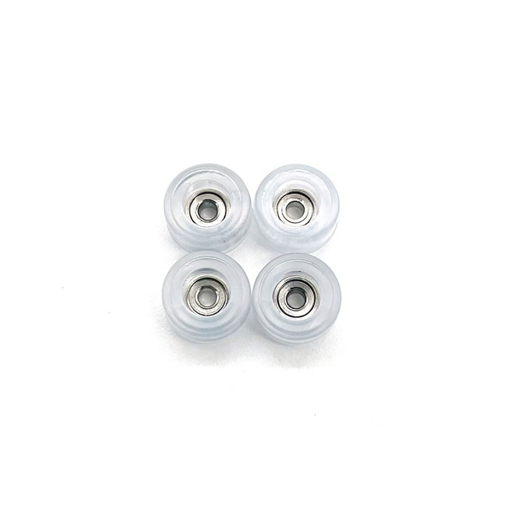 4Pcs Bearing Wheel PU Metal Urethane Fingerboard Wheels CNC Mini Finger Skate Board Accessory: WHITE