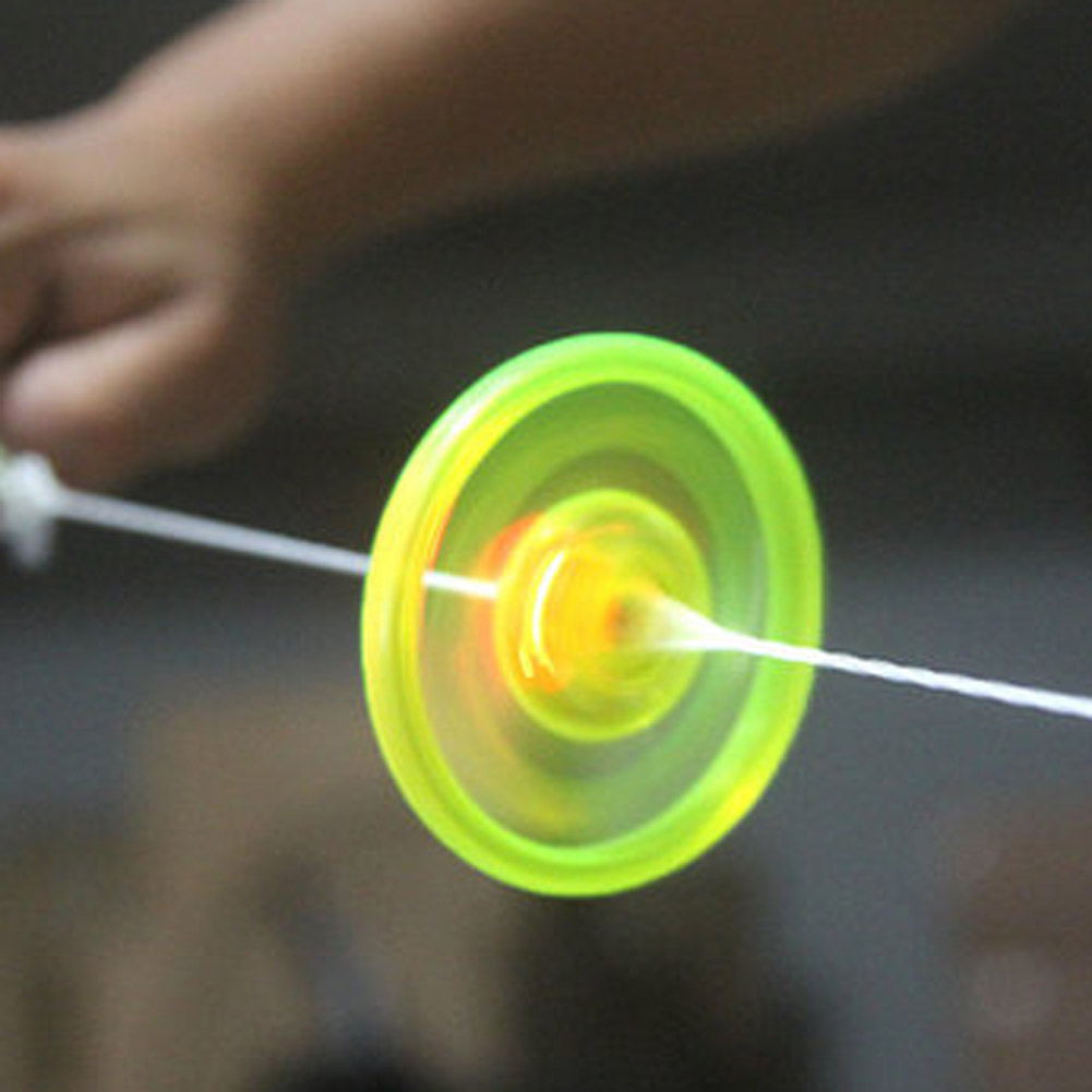 Fidget Spinner Lichtgevende Knipperende Pull String Hand Spinner Anti Stress Speelgoed Flash Gyro Voor kinderen Speelgoed