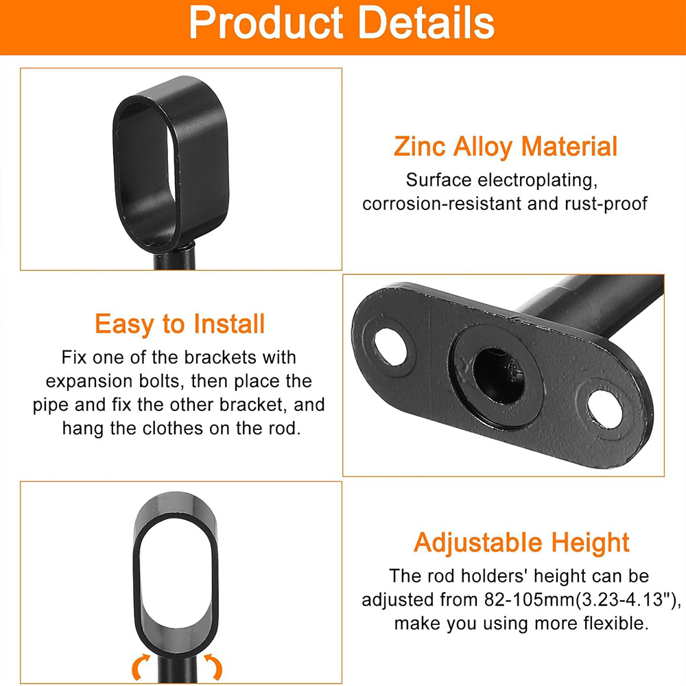 Hanging Rod Closet Pole For Laundry Room, Hanger Wardrobe Accessories Closet Tube Wall Hanging Clothes Rail for Hanging Clothes