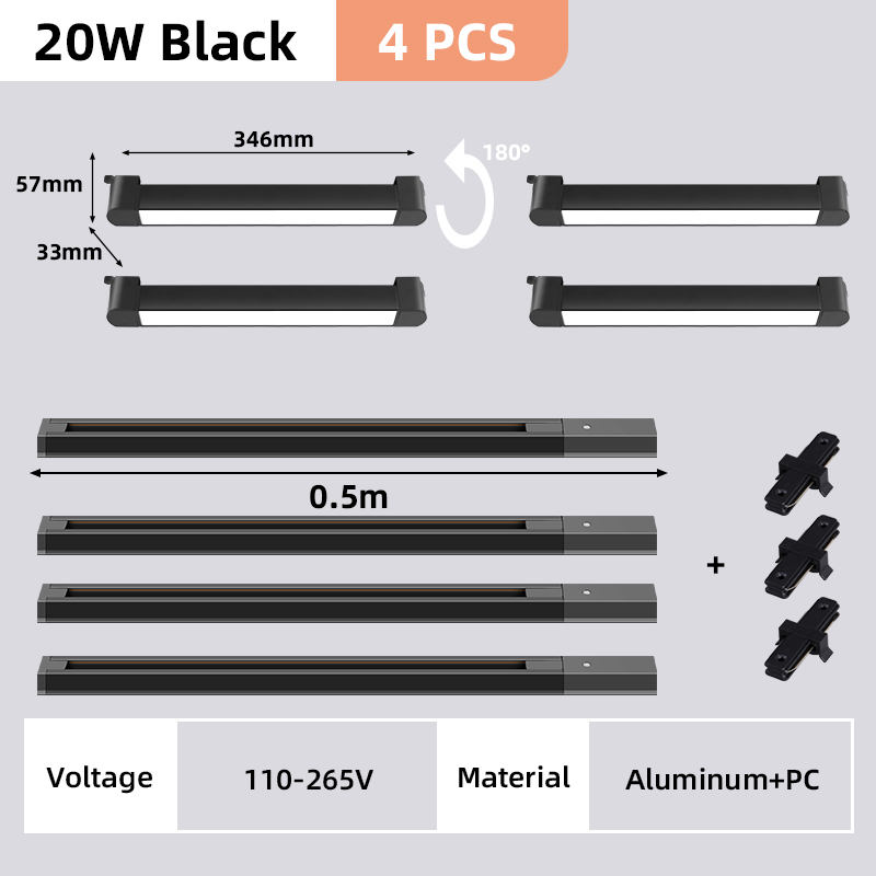 Led track light, 110v/220v long strips, track spotlight shop, decor, hanging lighting, living room, kitchen, ceiling track light set