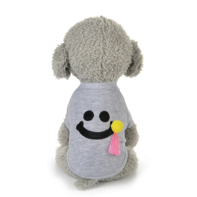¡Novedad de ! ropa de para perros y mascotas, ropa con sonrisa de dos patas para primavera y verano para cachorros y perros pequeños: Gray / XS