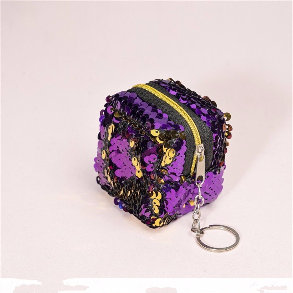 Sequins Mini Wallet Zipper Clutch Pouch Portable Women oin Purses Handbags Card Holder Keys Earphone Bags