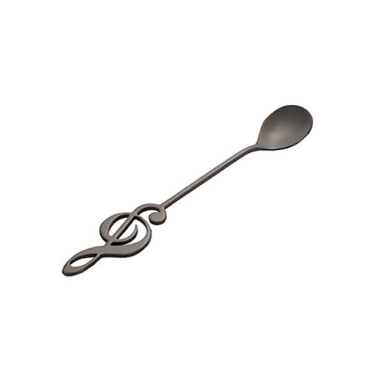 Stainless Steel Musical Note Coffee Spoons Tea Stirring Spoons Set Sugar Ice Cream Mug Dessert Spoon Drink Tableware Cucharas: 04