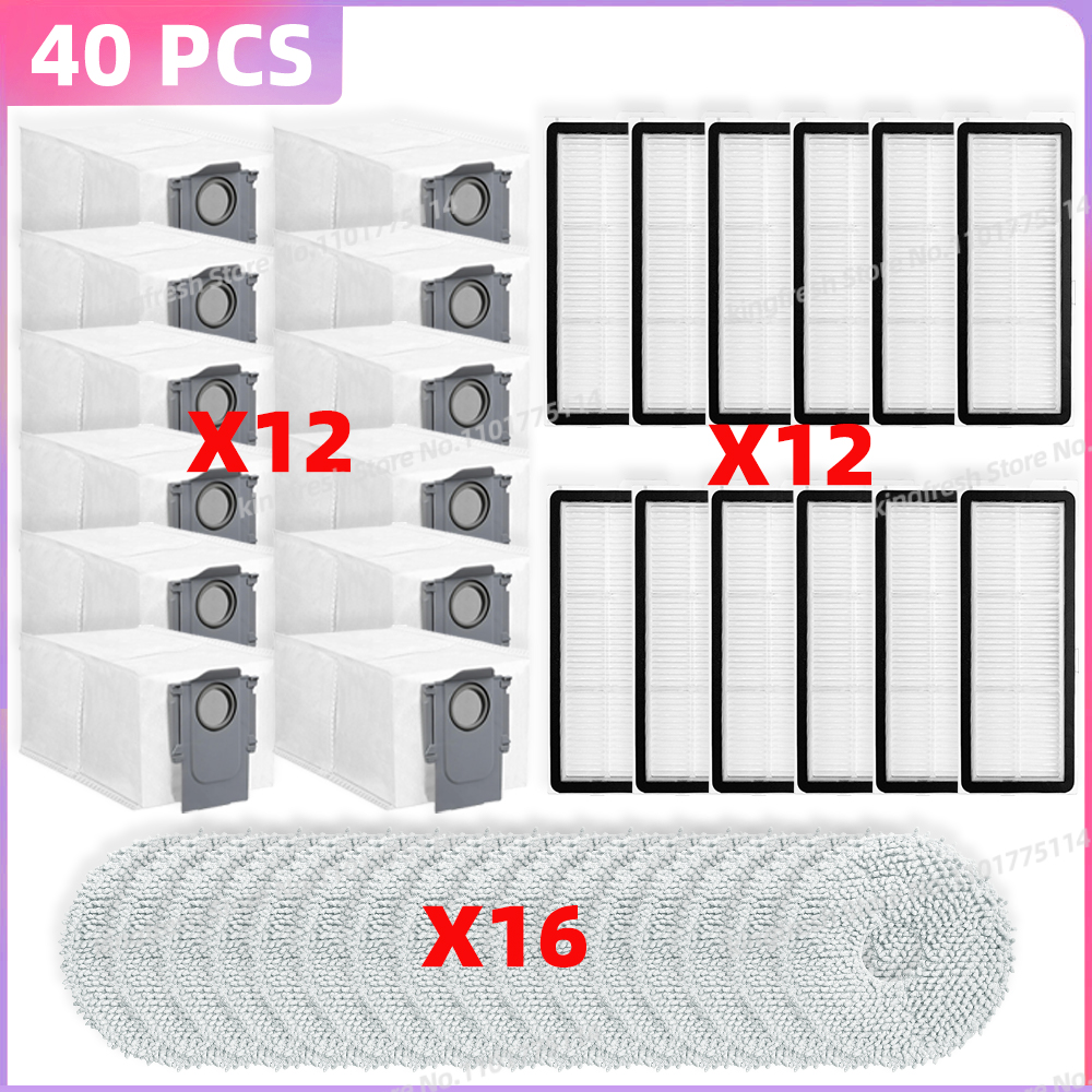 Fit For (Roborock Qrevo Curv / S5X / 5A1 / 5XC / 5AE / CurvC ) Vacuum Parts Main Roller Side Brush Filter Mop Cloth Dust Bag: Clear