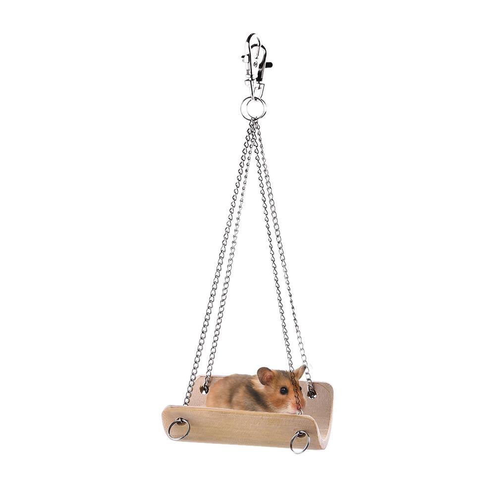 Hamster Spielzeug Schaukel Hängen Gerät Holz KäFeige Zubehör Liefert Amüsieren Maus Holz Schaukel Für Hamest Guinea Schwein Kleine Haustier Spielzeug