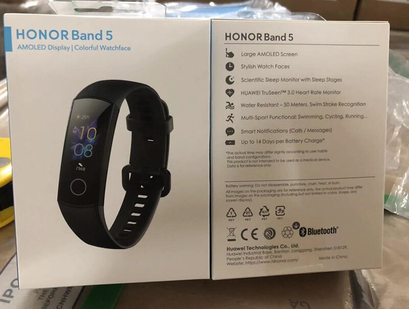 Honor band 5 wereldwijde versie smartband amoled hartslag fitness slaap zwemmen sport bloedzuurstofmeter