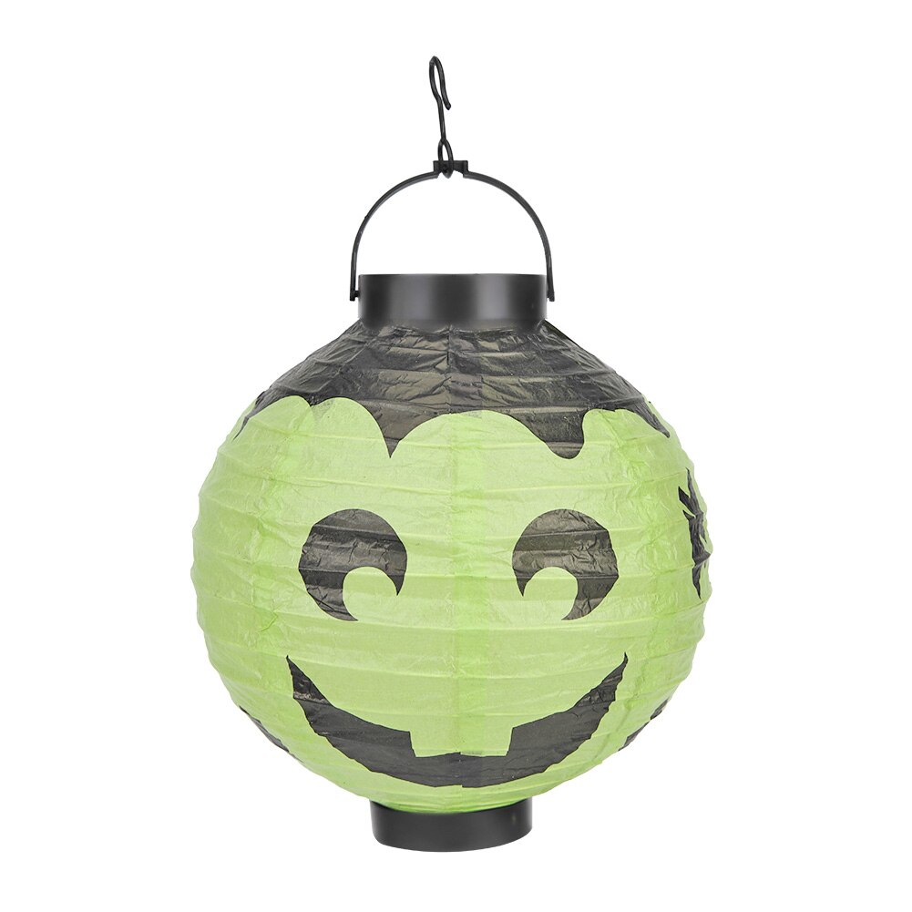 20Cm Ronde Uitdrukking Festival Papieren Lantaarn Herbruikbare Diy Opknoping Bal Lamp: Licht Groen