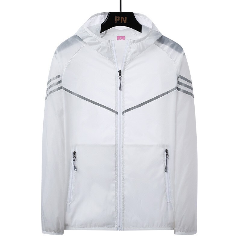 AS Sunscreen Jacket Hoodie Quick-Drying Summer Anti-UV Fishing Shirts Ultralight Windbreaker Outdoor Waterproof Fishing Jacket: white / 2XL