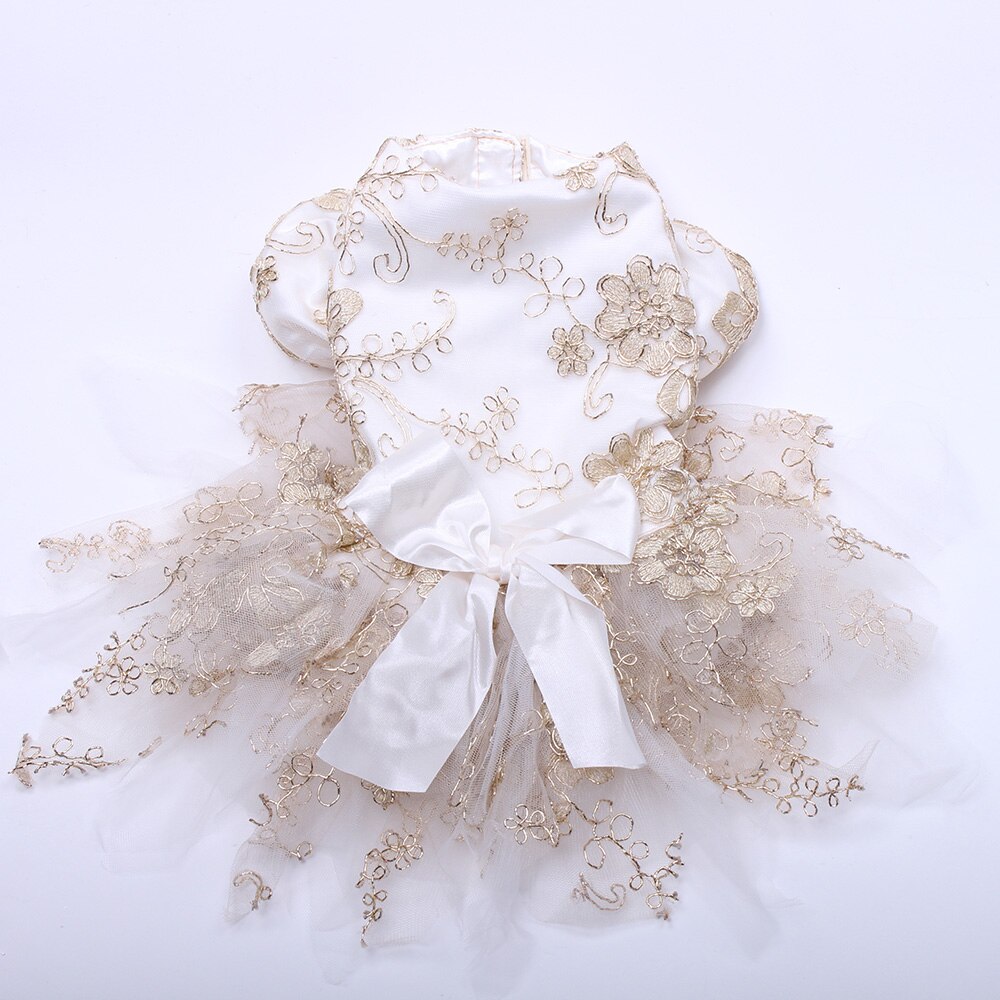 Dog Wedding Dress Floral Lace Cat Puppy Princess Skirt Dresses Apparel 5 Size 2 Colours dog dresses