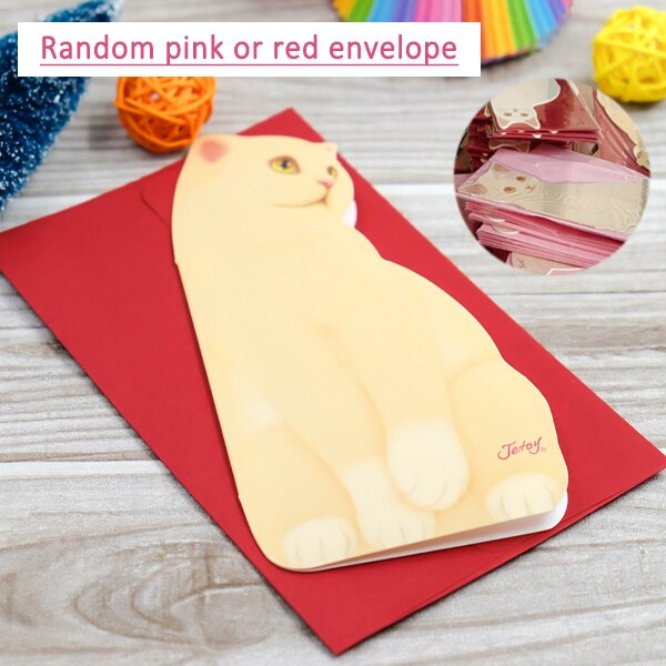 Carte d'invitation Mini chat pliant | Carte de vœux pour anniversaire, noël, fournitures de décoration,! 5 pièces: No3