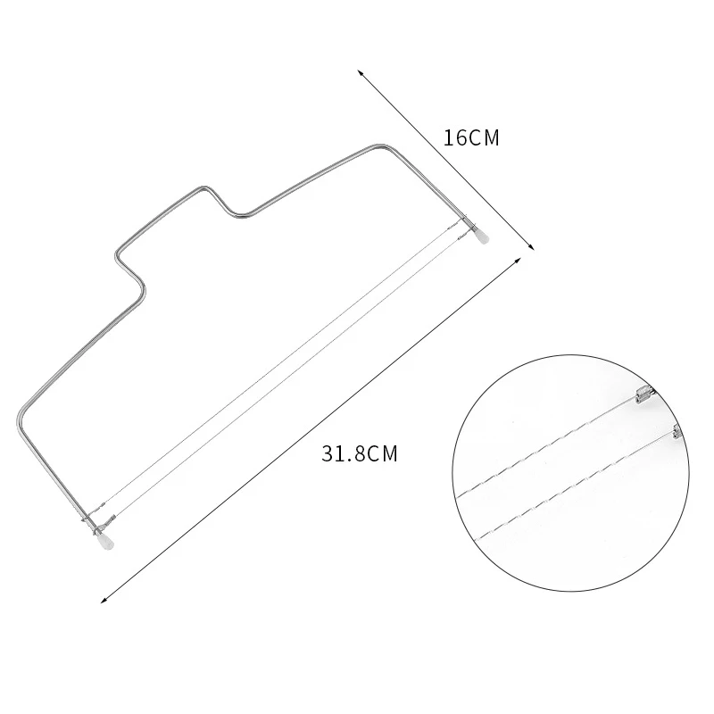 Justerbar tårtutskärare och avjämnare för bakning med 2- trådar, rostfritt stål, silver: Armégrön