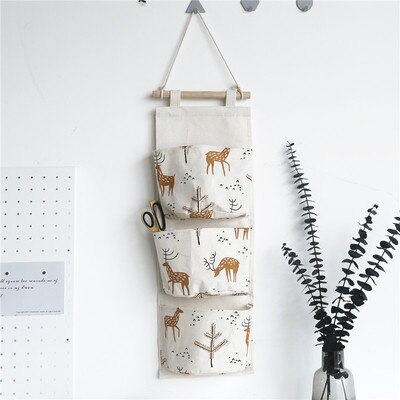 Huishoudelijke benodigdheden hangtas drie zakken ondergoedtas deur achter speelgoed boeken opbergtas: D