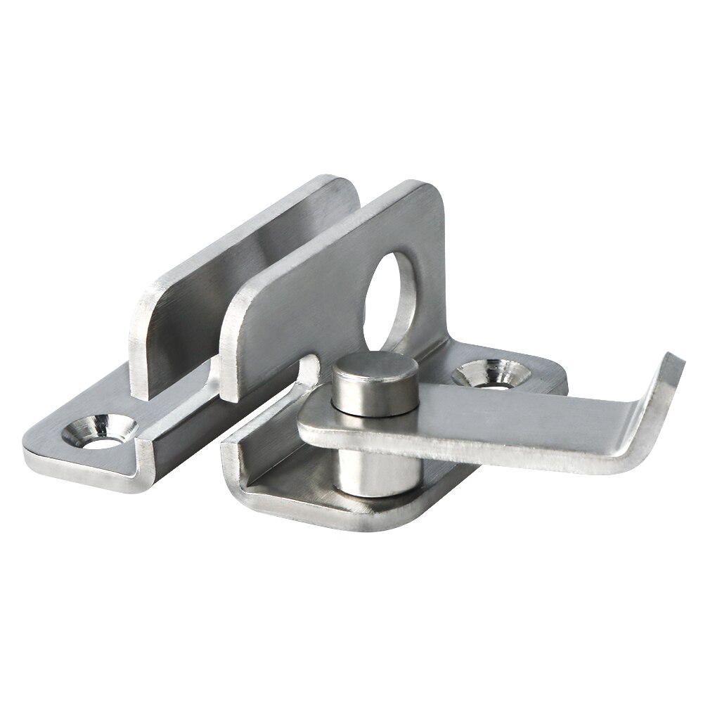 Alise Door Bolt Guard Home Lock Thicken Accessories Safety Handle Sliding Flip Gate Latch ,Stainless Steel Brushed Finish/Black