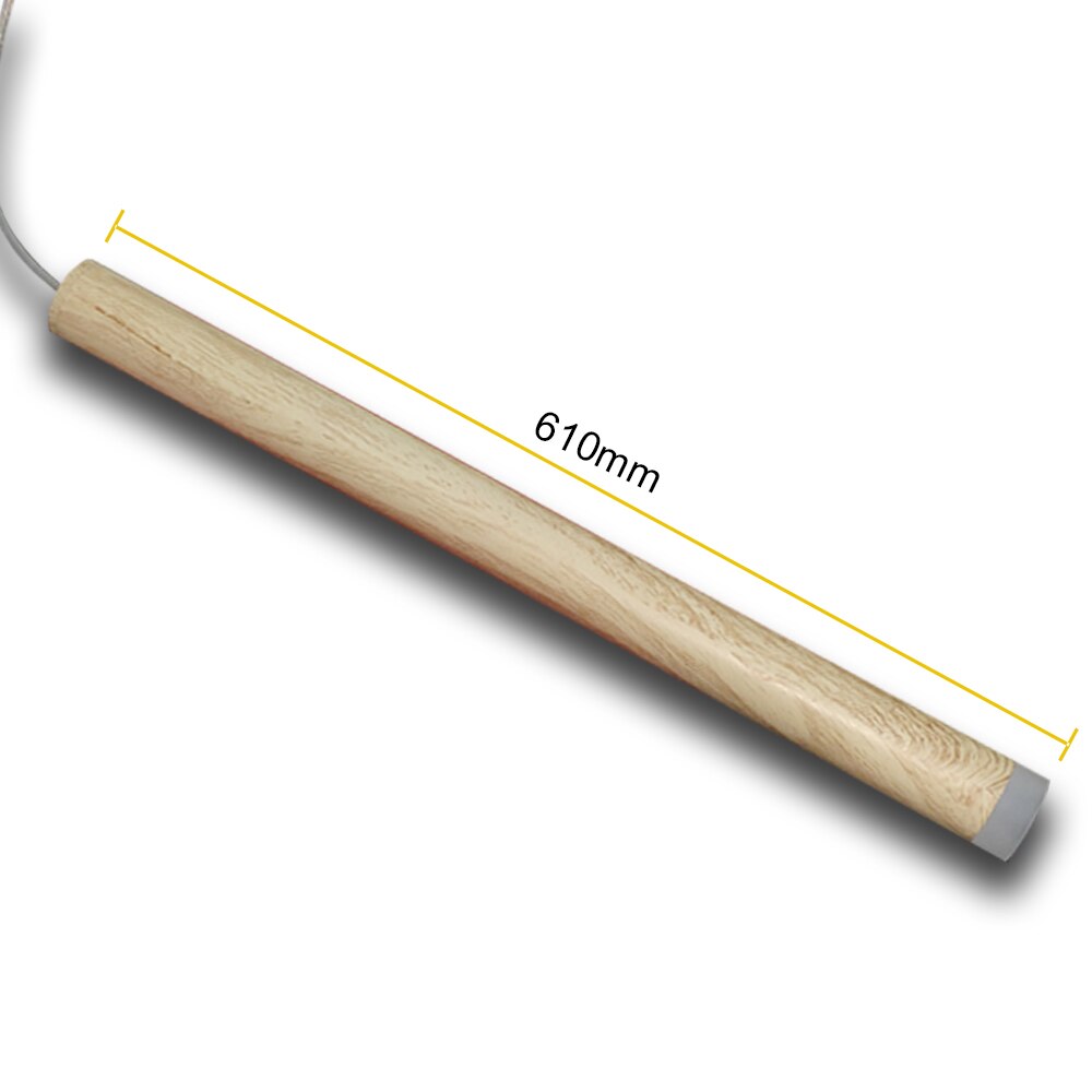 Led träfibrer hänglampa dimbara lampor köksö matsal butik bardisk dekoration cylinder rör hängande lampor: Omgång 610mm / Dimbar / Naturlig vit