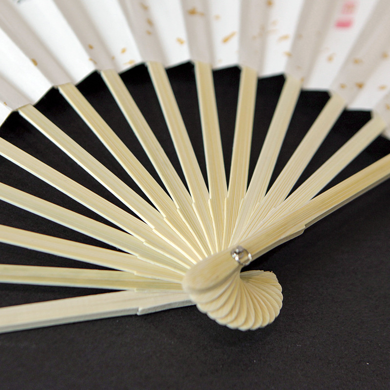 Hand Fan Song Huizong Gold Body Calligraphy Xuan Paper Folding Fan Ancient Chinese Wind Bamboo Fan Eventail A Main El Fanı