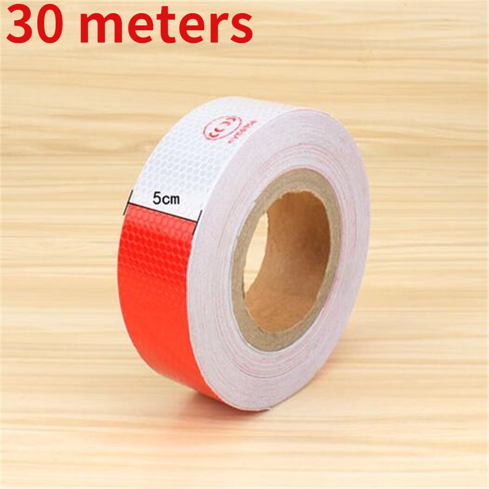 30 Meters Reflective Tape Red and White Reflective Strip Body Tape Stick Car Road Traffic Night Luminous Safety Pvc Warning Tape