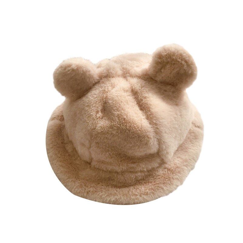 Winter Baby Hat Faux Fur Kids Bucket Hats for Girls Boys with Ears Children Cap Kids Hats Caps Accessories 2-5Y: E