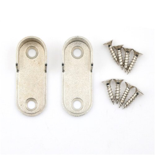 1 pair Wardrobe tube support Clothes Holder bracket Hanging Rod fitting for tube of Dia.16mm + 4 Screws