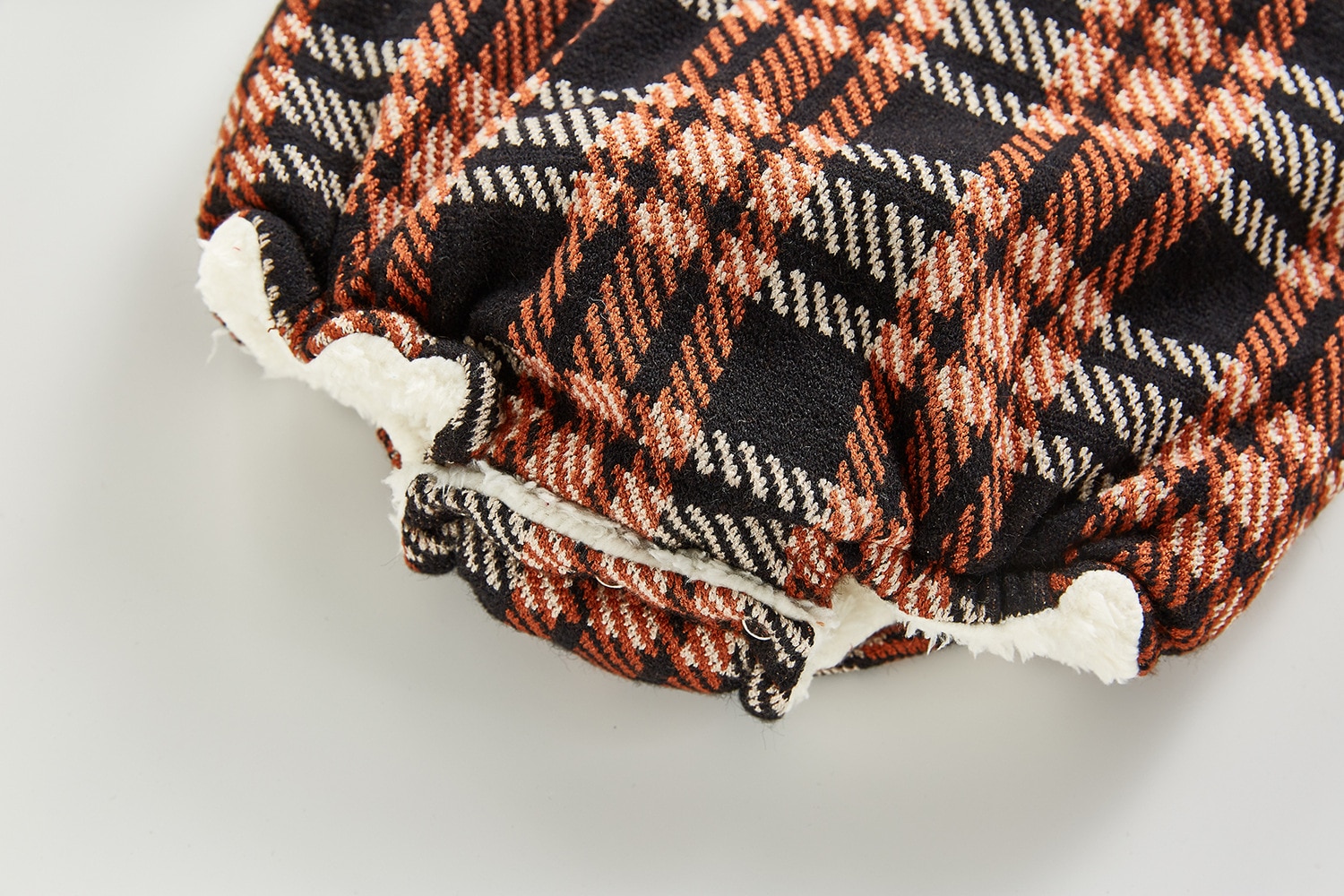 Baby jongens en meisjes herfst en winter koreaanse versie kleding kinder geruit plus fluwelen warme eendelige driehoek klim