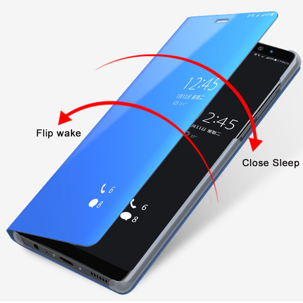 Smart Spiegel Clear View Flip Telefon Gehäuse Für VIVO Y93 Lite Luxus Stoßfest PU Leder Abdeckung Für VIVO Y95 Y93 y91 Coque