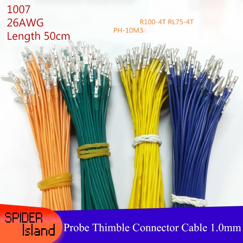 50 Pcs Probe Vingerhoed Kabel 1.0 Mm Terminal Draad R100-4T RL75-4T PH-10M3 Andere Aansluitdraad 1.0 Ronde Gat