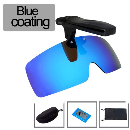 Polarisierte Angeln Gläser Hut Visiere Sport Clips Kappe Clip auf Sonnenbrille Für Angeln Radfahren Wandern Golf Brillen UV400: Coating blue case