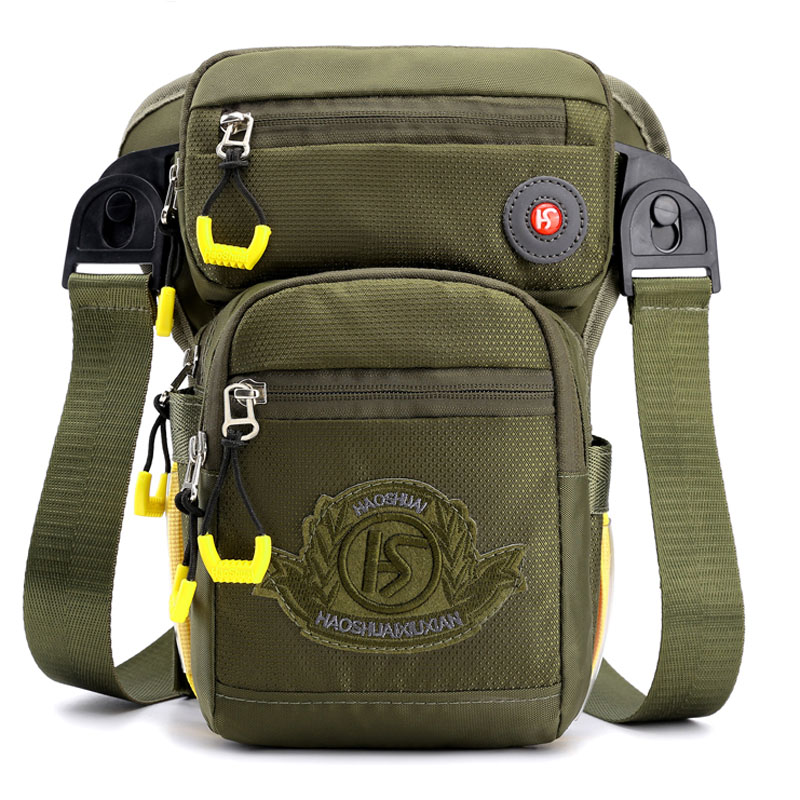 Heren nylon heuptas heuptas beentas rugzak riem heuptas dijbeen tas reis crossbody schoudertas: Legergroen