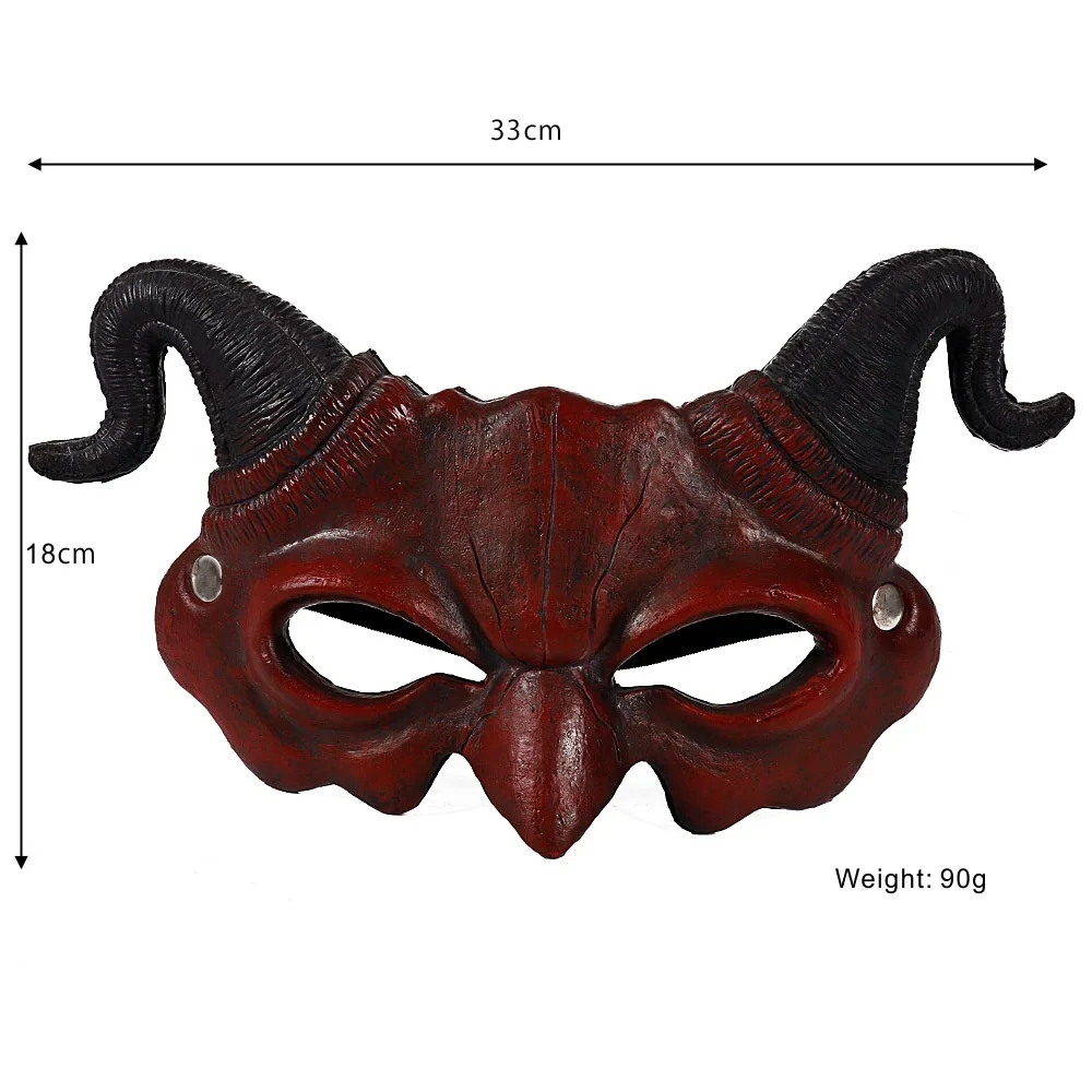 Halloween Devil Horror Half Face Mask Scary Horn Ghost Mask Monster Cosplay for Halloween Cosplay Costume
